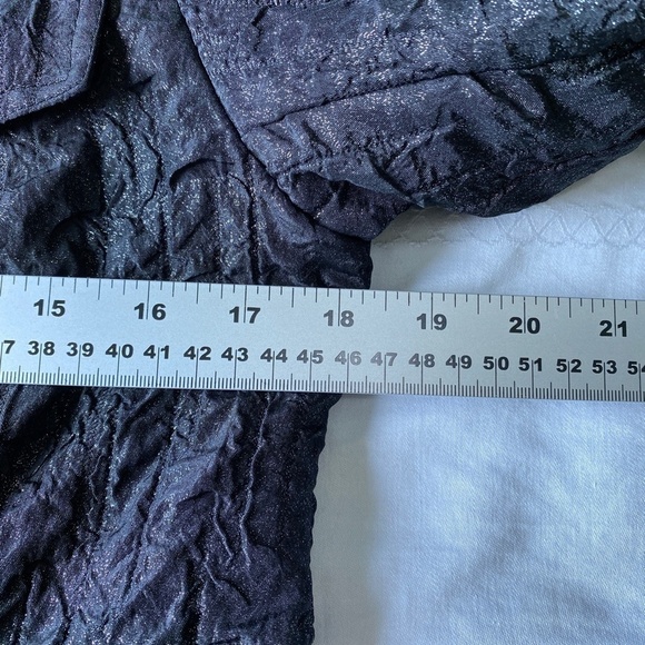 Erin by Erin London Women's Button Up Black Metallic Crinkled Look Jacket‎ Small - Picture 8 of 11